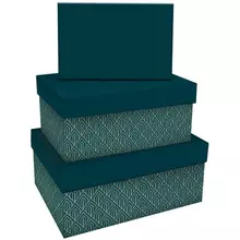 Набор прямоугольных коробок 3в1, Meshu "Emerald style. Base.", (19*12*7,5-15*10*5 см.) 