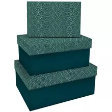 Набор прямоугольных коробок 3в1 Meshu "Emerald style. Top." (19*12*75-15*10*5 см.)