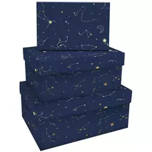 Набор прямоугольных коробок 3в1, Meshu "Golden constellation", (19*12*7,5-15*10*5 см.) 