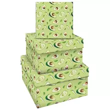 Набор квадратных коробок 3в1, Meshu "Avocado", (19,5*19,5*11-15,5*15,5*9 см.) 