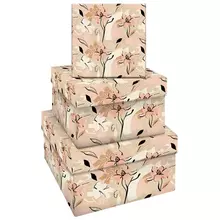Набор квадратных коробок 3в1, Meshu "Floral mood", (19,5*19,5*11-15,5*15,5*9 см.) 