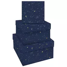 Набор квадратных коробок 3в1 Meshu "Golden constellations" (195*195*11-155*155*9 см.)
