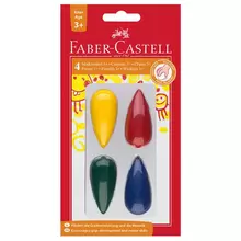 Мелки восковые Faber-Castell 4 цв. фигурные блистер