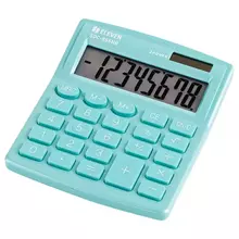 Калькулятор настольный Eleven SDC-805NR-GN, 8 разр. двойное питание, 127*105*21 мм. бирюзовый