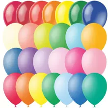 Воздушные шары 100 шт. М12/30 см. ПатиБум ассорти пастель+декор