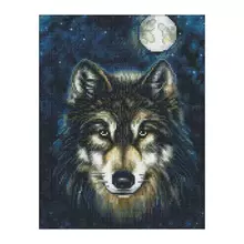 Алмазная мозаика Три Совы "Волк" 30*40 см. холст картонная коробка с пластиковой ручкой