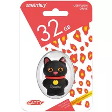 Память Smart Buy "Wild series" Котенок 32GB USB 2.0 Flash Drive черный