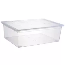 Ящик для хранения Idea, 25 л. с крышкой, 53*37*18 см. пищевой полипропилен, прозрачный