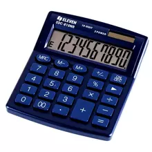 Калькулятор настольный Eleven SDC-810NR-NV, 10 разрядов, двойное питание, 127*105*21 мм. темно-синий