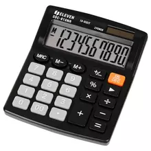 Калькулятор настольный Eleven SDC-810NR, 10 разрядов, двойное питание, 127*105*21 мм. черный