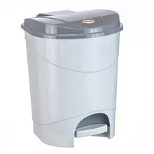 Ведро-контейнер для мусора (урна) Idea, 11 л. с педалью, пластик, мраморный