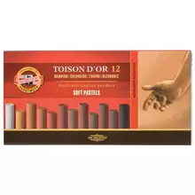 Пастель художественная Koh-I-Noor "Toison D`or Soft 8592 Brown line", 12 цветов