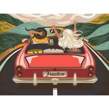 Картина по номерам на холсте Три Совы "В лето на кабриолете" 30*40 с акриловыми красками и кистями