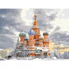 Картина по номерам на холсте Три Совы "Москва" 30*40 см. с акриловыми красками и кистями