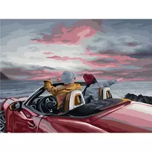 Картина по номерам на холсте Три Совы "Романтический закат" 30*40 с акриловыми красками и кистями