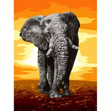 Картина по номерам на холсте Три Совы "Слон" 30*40 с акриловыми красками и кистями