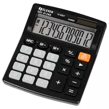Калькулятор настольный Eleven SDC-812NR, 12 разрядов, двойное питание, 127*105*21 мм. черный