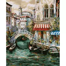Картина по номерам на холсте Три Совы "Венецианский канал" 40*50 с акриловыми красками и кистями