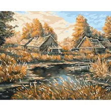 Картина по номерам на холсте Три Совы "Деревня" 40*50 см. с акриловыми красками и кистями