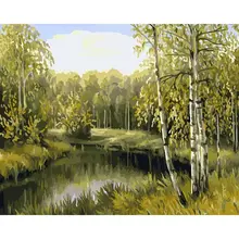 Картина по номерам на холсте Три Совы "Летний пейзаж" 40*50 см. с акриловыми красками и кистями