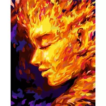 Картина по номерам на холсте Три Совы "Стихия. Огонь" 40*50 с акриловыми красками и кистями