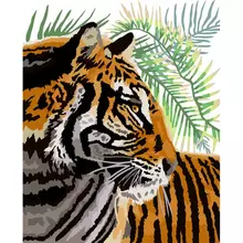 Картина по номерам на холсте Три Совы "Тигриный профиль" 40*50 с акриловыми красками и кистями