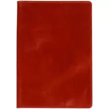 Обложка для паспорта Кожевенная мануфактура с кож. карманом красная нат. кожа