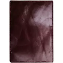Обложка для паспорта Кожевенная мануфактура с кож. карманом темно-коричневая нат. кожа