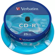 Диск CD-R 700Mb Verbatim 52x Cake Box (25 шт.)