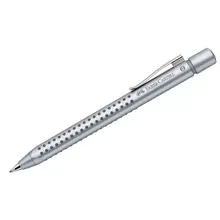 Ручка шариковая автоматическая Faber-Castell "Grip 2011" синяя 14 мм. трехгранная серебряный корпус
