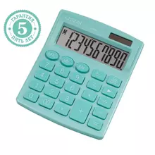 Калькулятор настольный Citizen SDC-810NR-GN, 10 разрядов, двойное питание, 102*124*25 мм. бирюзовый