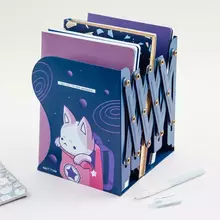 Подставка для книг Meshu "Space Cat" 3 отделения раздвижная металл