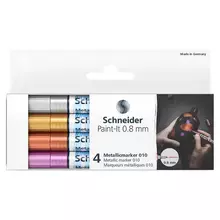 Набор маркеров для декорирования Schneider "Paint-It 010" 4 цв. металлик 08 мм.