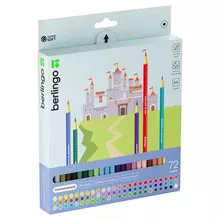 Карандаши цветные Berlingo "SuperSoft. Замки" 72 цв. заточенные картон