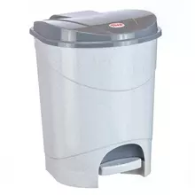 Ведро-контейнер для мусора (урна) Idea 19 л. с педалью пластик мраморный
