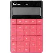 Калькулятор настольный Berlingo "Power TX", 12 разр. двойное питание, 165*105*13 мм. темно-розовый