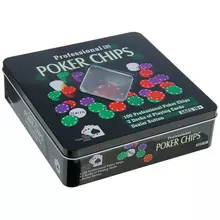 Набор для игры в "Покер", (100 фишек, 2 колоды карт) коробка