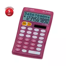 Калькулятор настольный Citizen FC-100NPK, 10 разр. двойное питание, 76*128*17 мм. розовый