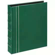 Альбом для монет OfficeSpace "Люкс" формат Optima 230*270 на кольцах зеленый матовый 10 л. иск. кожа