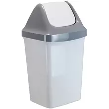 Ведро-контейнер для мусора (урна) Idea "Свинг", 50 л. качающаяся крышка, пластик, мраморный