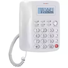 Телефон проводной Texet TX-250 ЖК дисплей повторный набор белый