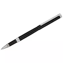 Ручка-роллер Delucci "Classico" черная 06 мм. цвет корпуса - черный/хром подарочная упаковка