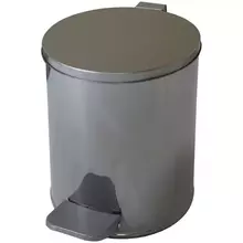 Ведро-контейнер для мусора (урна) Титан 7 л. с педалью круглое металл хром
