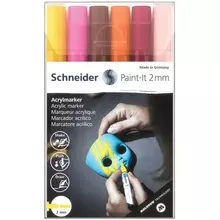 Набор маркеров акриловых Schneider "Paint-it 310", 2 мм, ассорти, 6 шт.