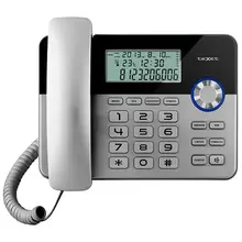 Телефон проводной Texet TX-259 ЖК дисплей ускоренный набор черный-серебристый