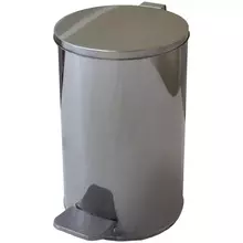 Ведро-контейнер для мусора (урна) Титан 10 л. с педалью круглое металл хром