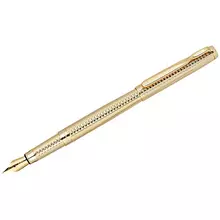 Ручка перьевая Delucci "Celeste" черная 08 мм. цвет корпуса - золото подарочный футляр