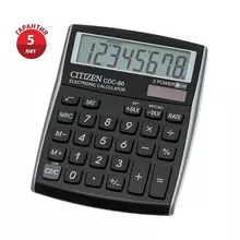 Калькулятор настольный Citizen CDC-80BKWB 8 разрядов двойное питание 109*135*25 мм. черный