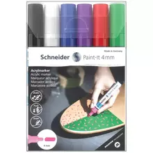 Набор маркеров акриловых Schneider "Paint-it 320", 4 мм, ассорти, 6 шт.
