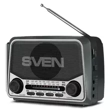 Портативная акустическая система Sven SRP-525 3W FM/AM/SW USB microSD фонарь серый